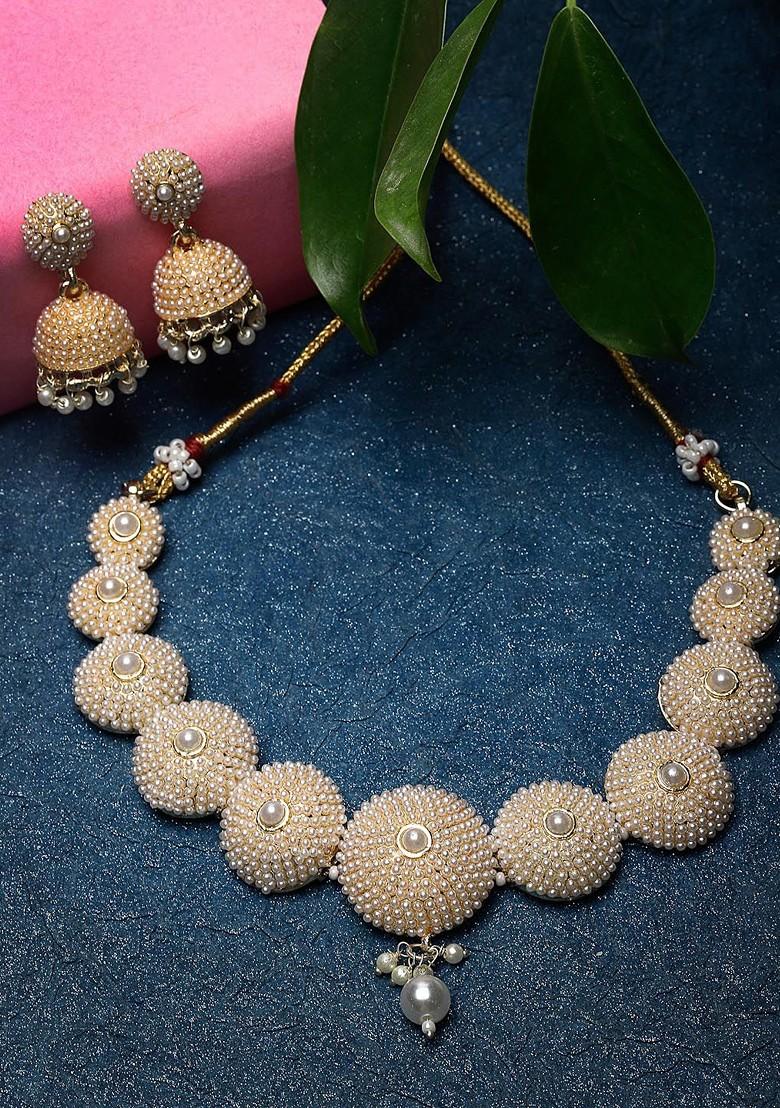 Gold Stone Studded Gold Plated Necklace Set