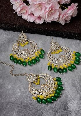 Gold Beaded Gold Plated Necklace Set