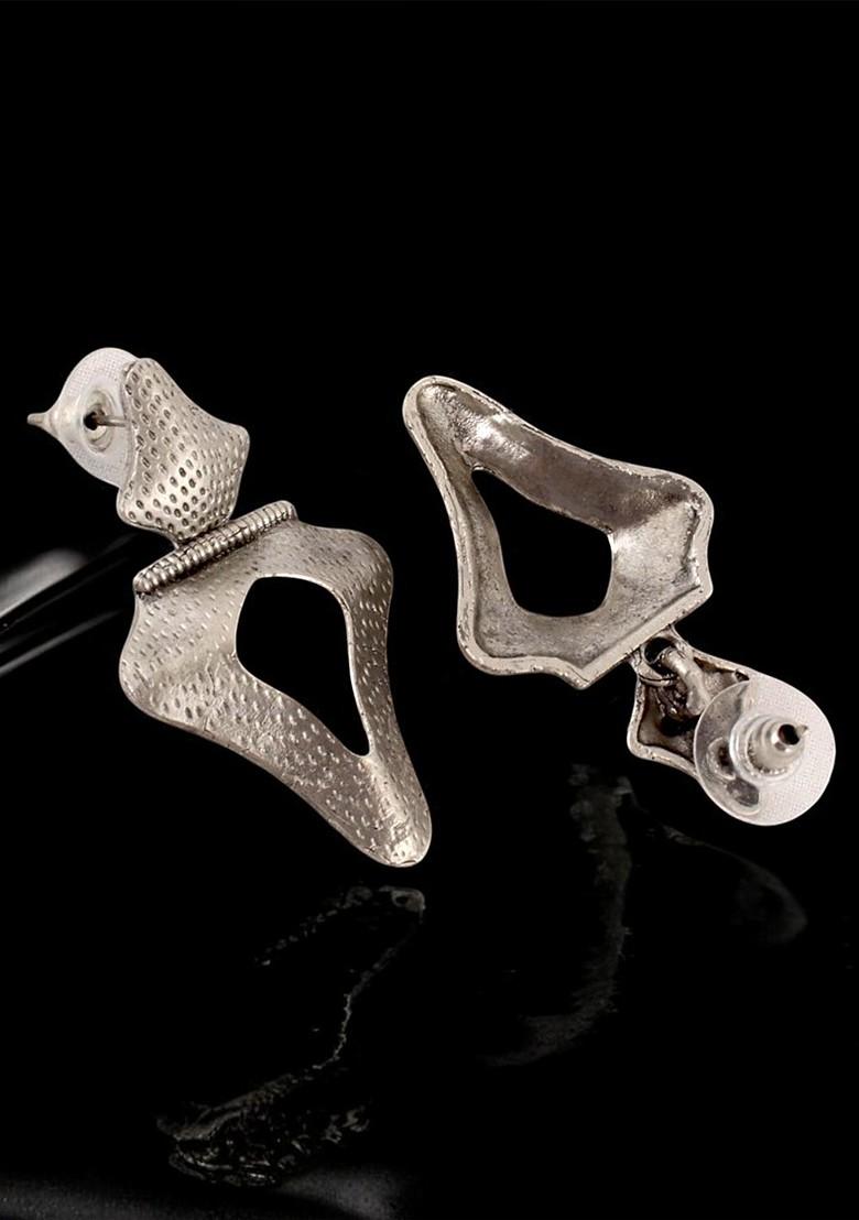 Silver Studs Silver Plated Necklace Set