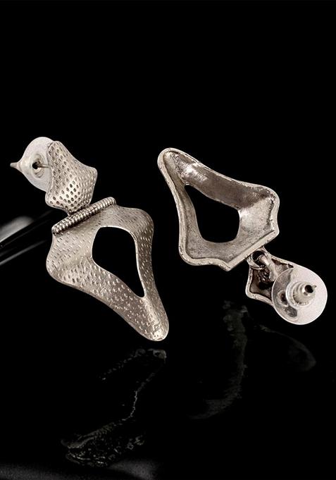 Silver Studs Silver Plated Necklace Set