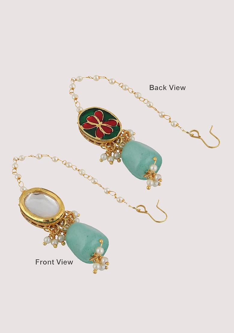 Green Kundan Gold Plated Necklace Set