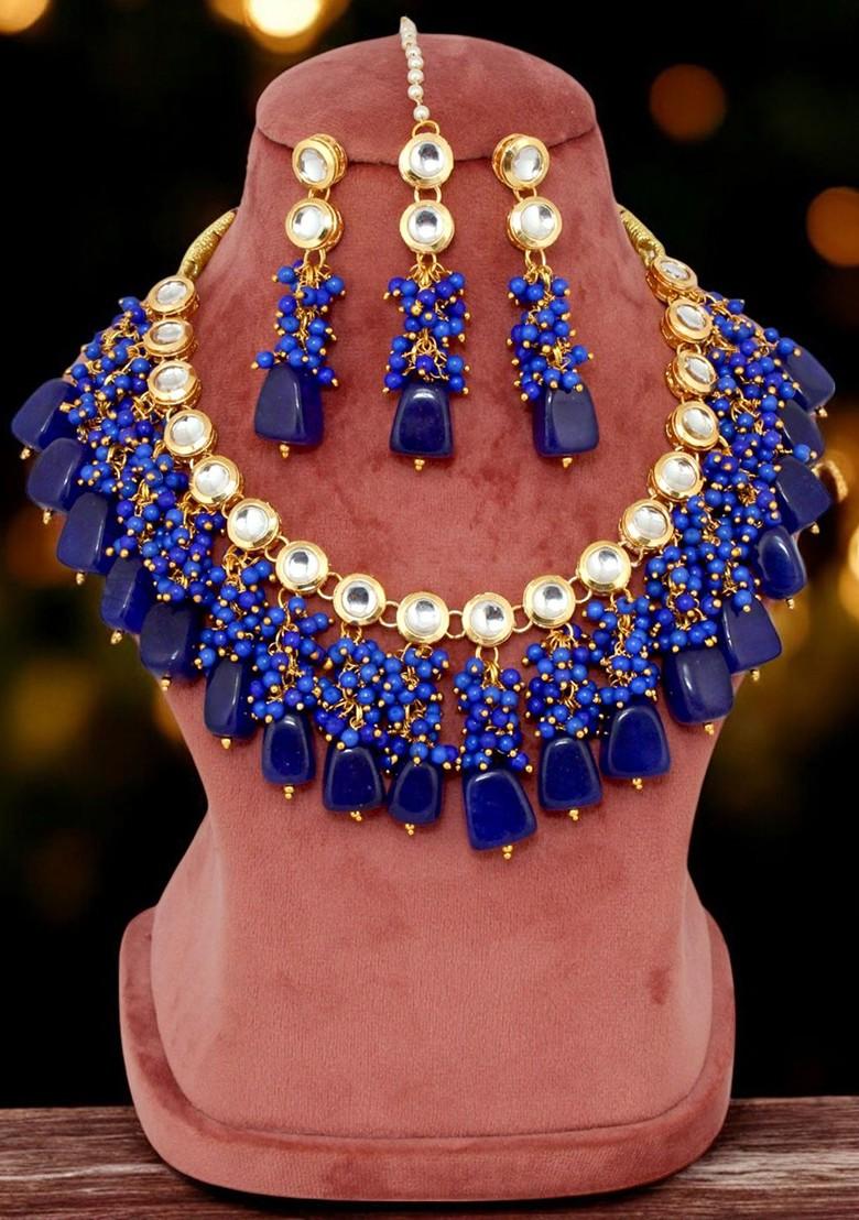 Gold Kundan Gold Plated Necklace Set - Indya