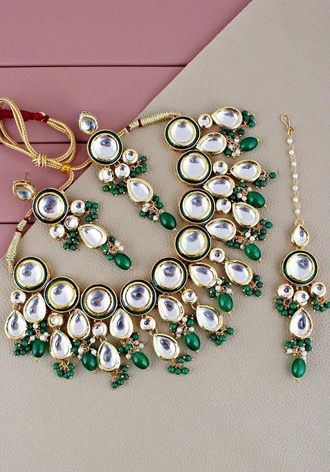 Gold Kundan Gold Plated Necklace Set