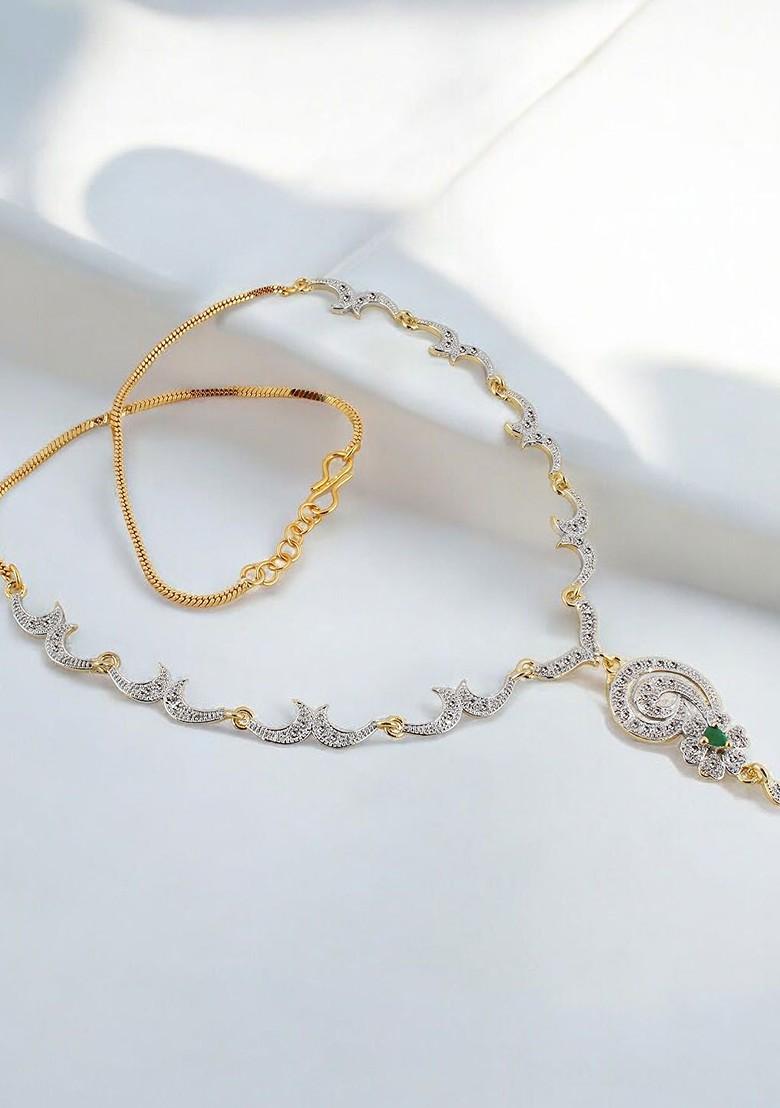 Gold American Diamond Gold Plated Necklace Set