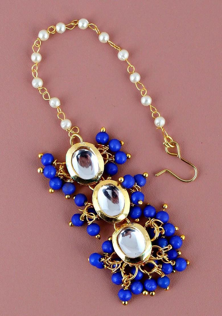 Blue Kundan Gold Plated Necklace Set
