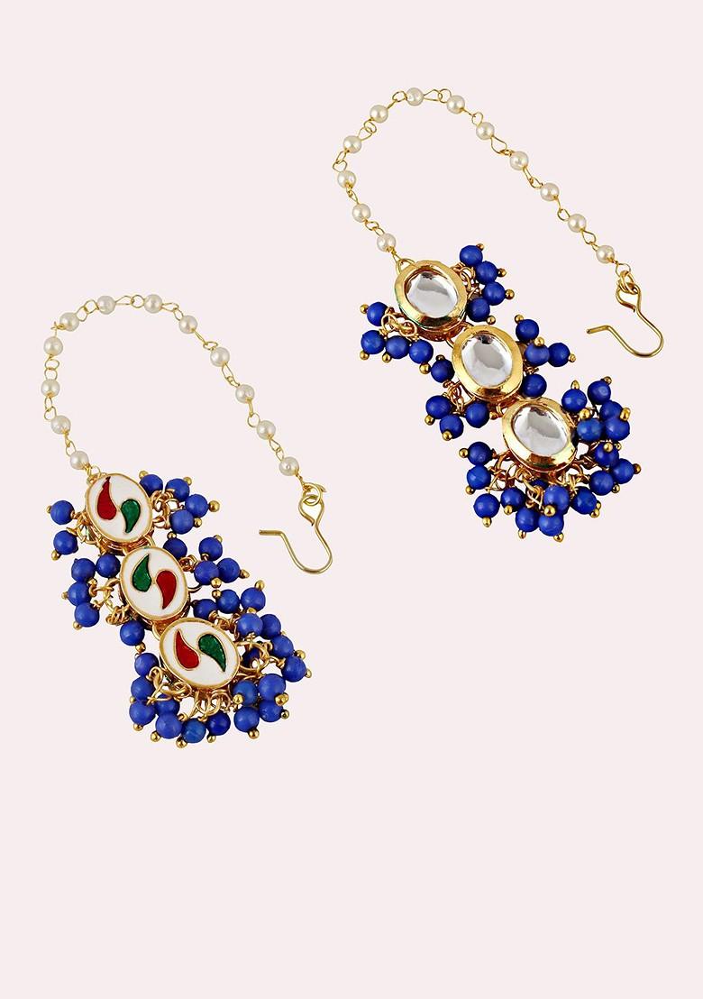 Blue Kundan Gold Plated Necklace Set