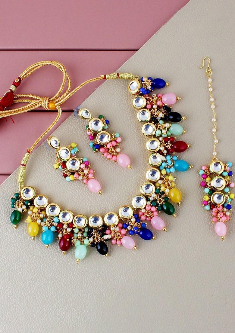 Gold Kundan Gold Plated Necklace Set