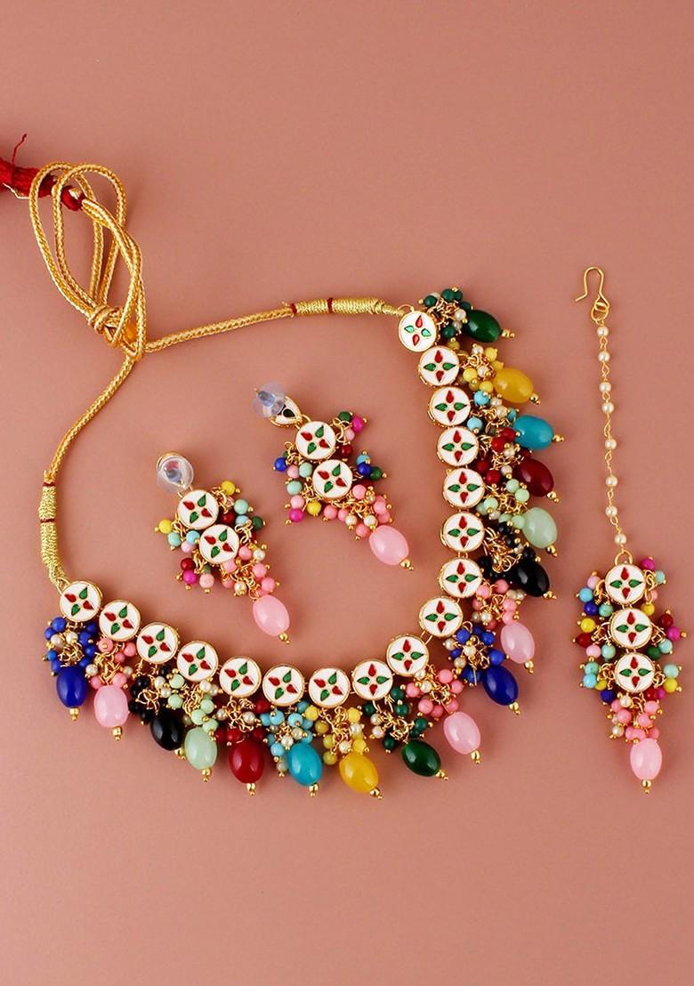 Gold Kundan Gold Plated Necklace Set