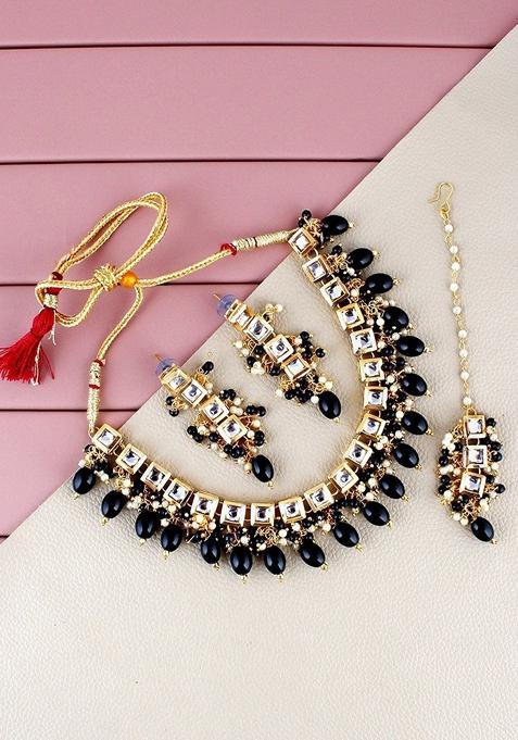 Gold Kundan Gold Plated Necklace Set