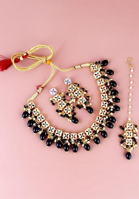 Gold Kundan Gold Plated Necklace Set