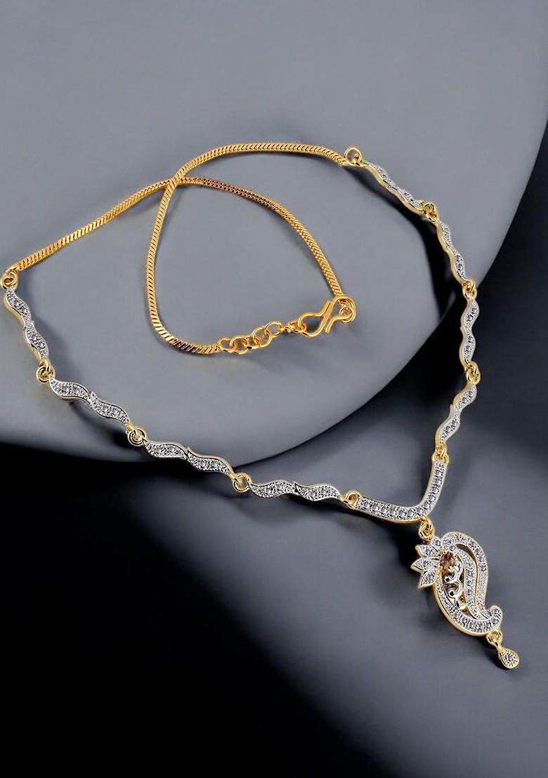 Gold Studded Gold Plated Necklace Set