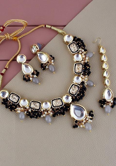 Gold Kundan Gold Plated Necklace Set