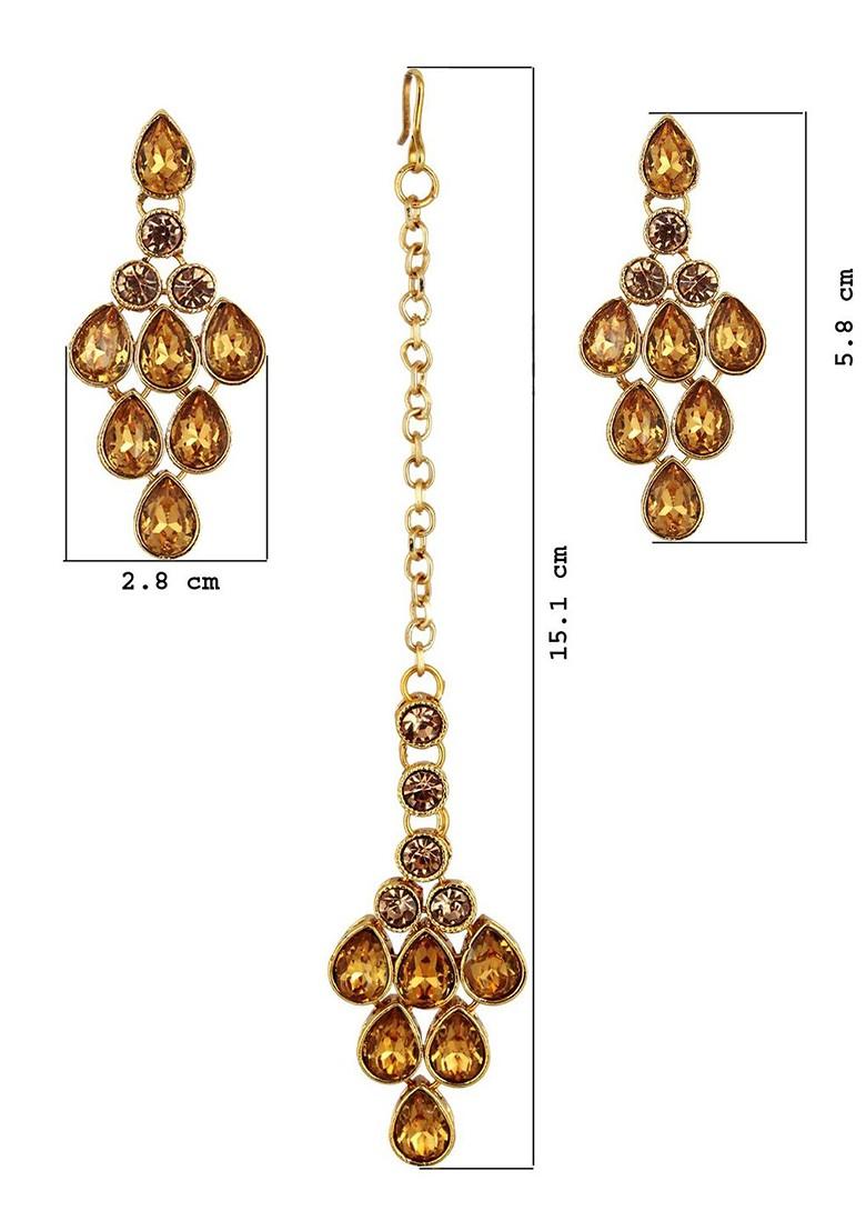 Gold Studded Gold Plated Necklace Set