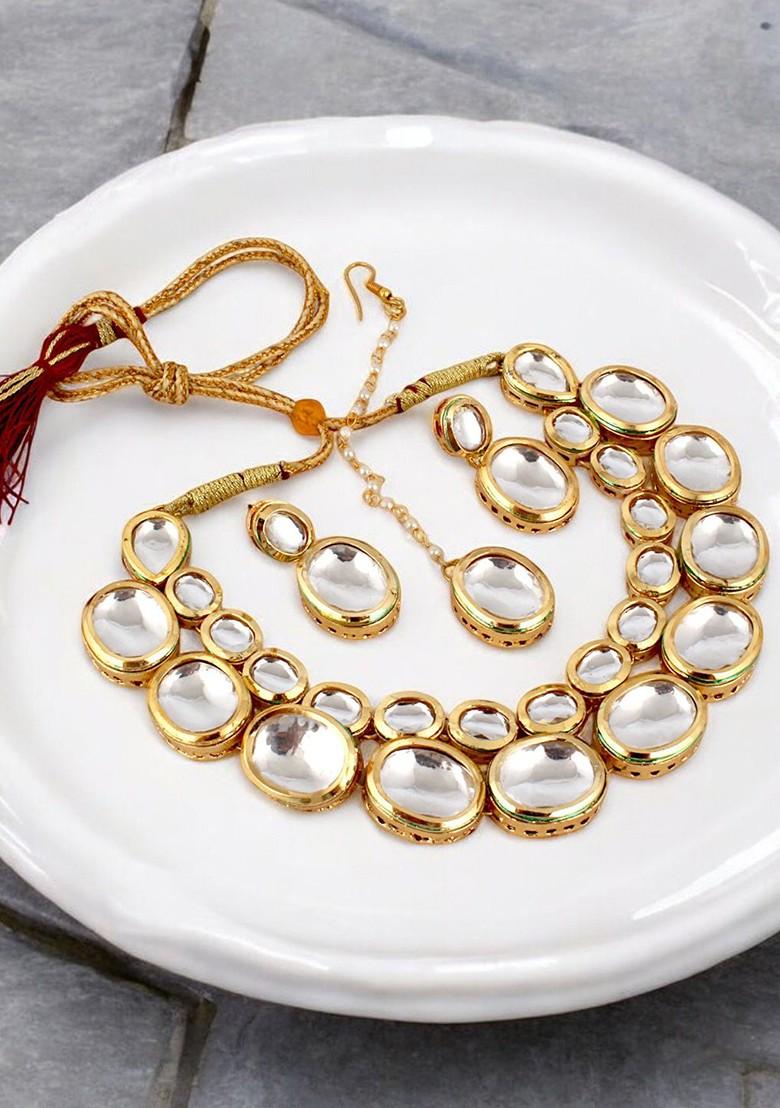 Gold Kundan Gold Plated Necklace Set