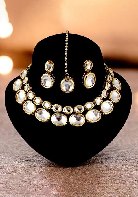 Gold Kundan Gold Plated Necklace Set