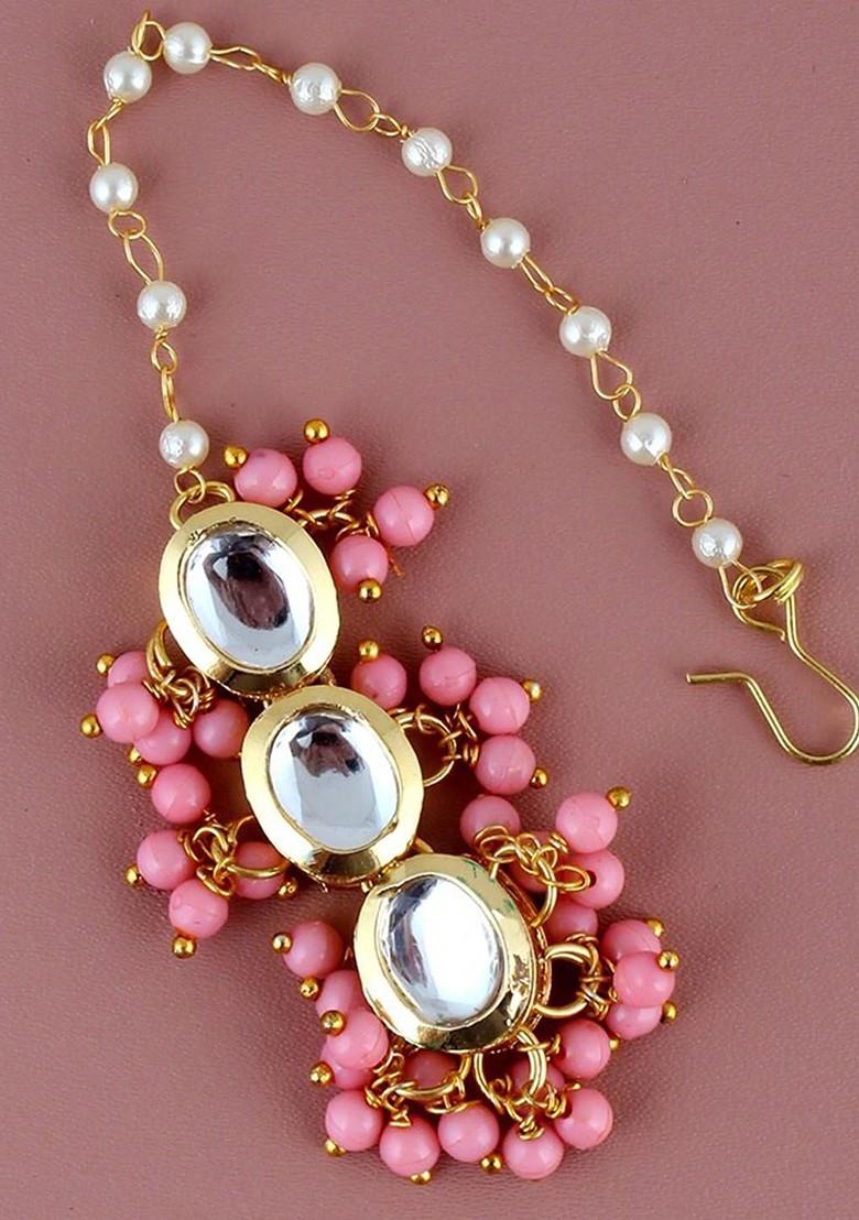 Pink Kundan Gold Plated Necklace Set