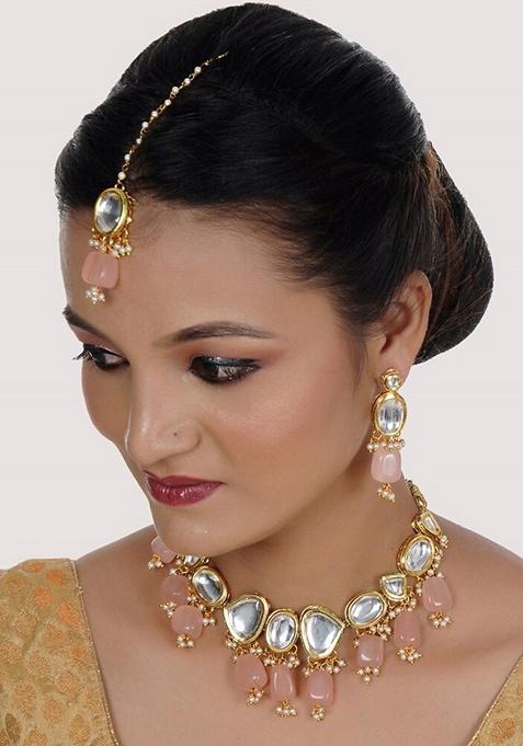 Gold Kundan Gold Plated Necklace Set