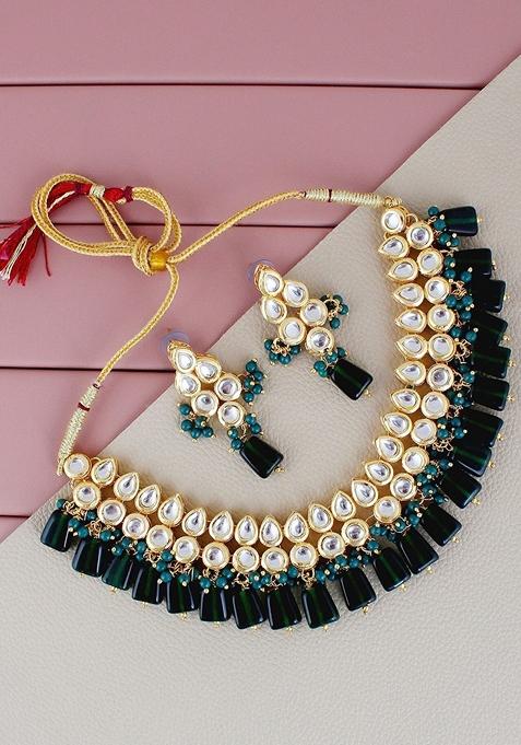 Gold Kundan Gold Plated Necklace Set