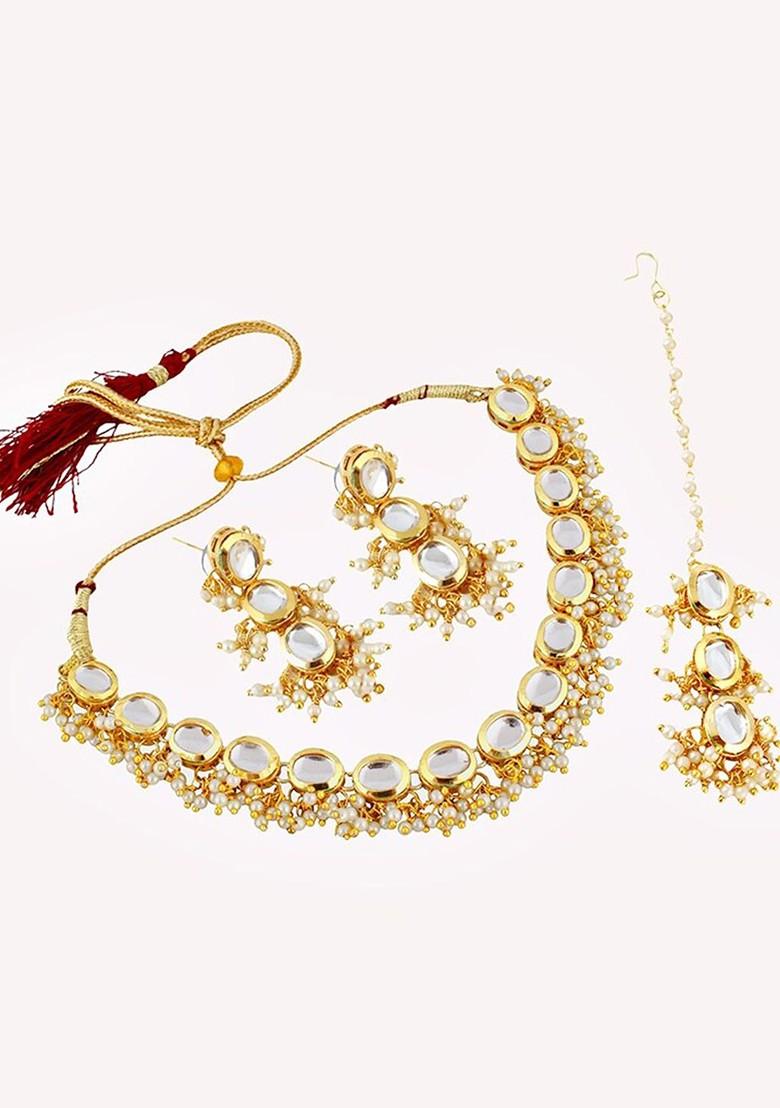 Gold Kundan Gold Plated Necklace Set