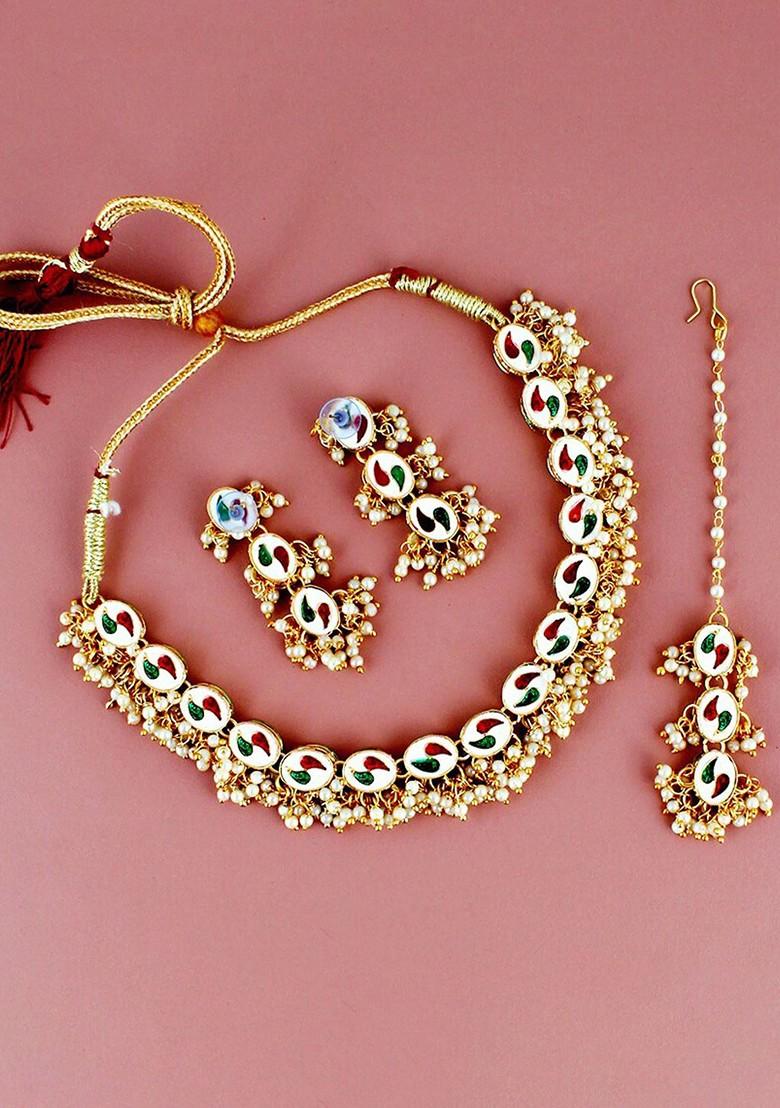 Gold Kundan Gold Plated Necklace Set