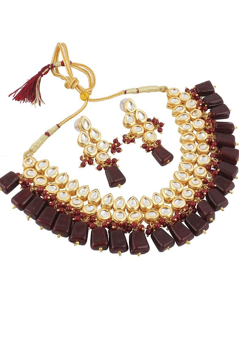 Gold Kundan Gold Plated Necklace Set