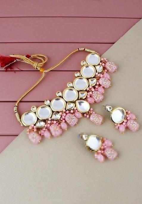 Gold Kundan Gold Plated Necklace Set