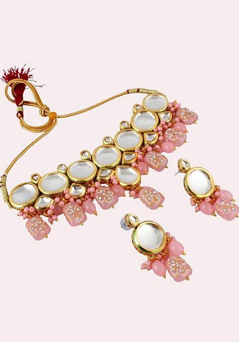 Gold Kundan Gold Plated Necklace Set