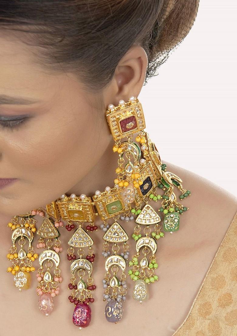 Gold Kundan Gold Plated Necklace Set