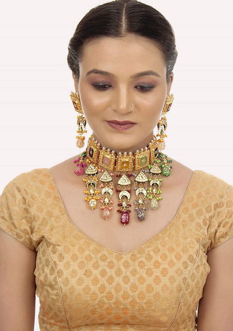Gold Kundan Gold Plated Necklace Set