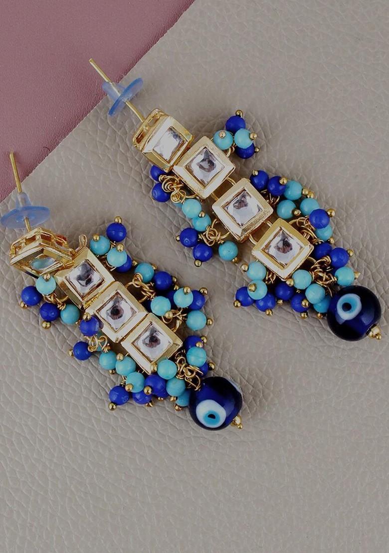 Blue Kundan Gold Plated Necklace Set