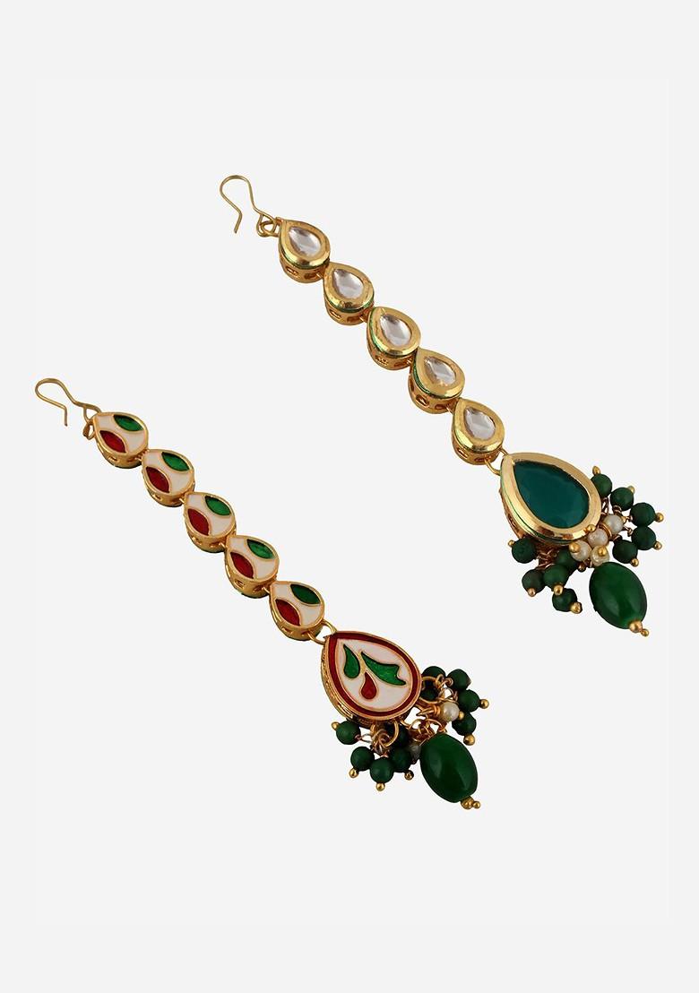 Green Kundan Gold Plated Necklace Set