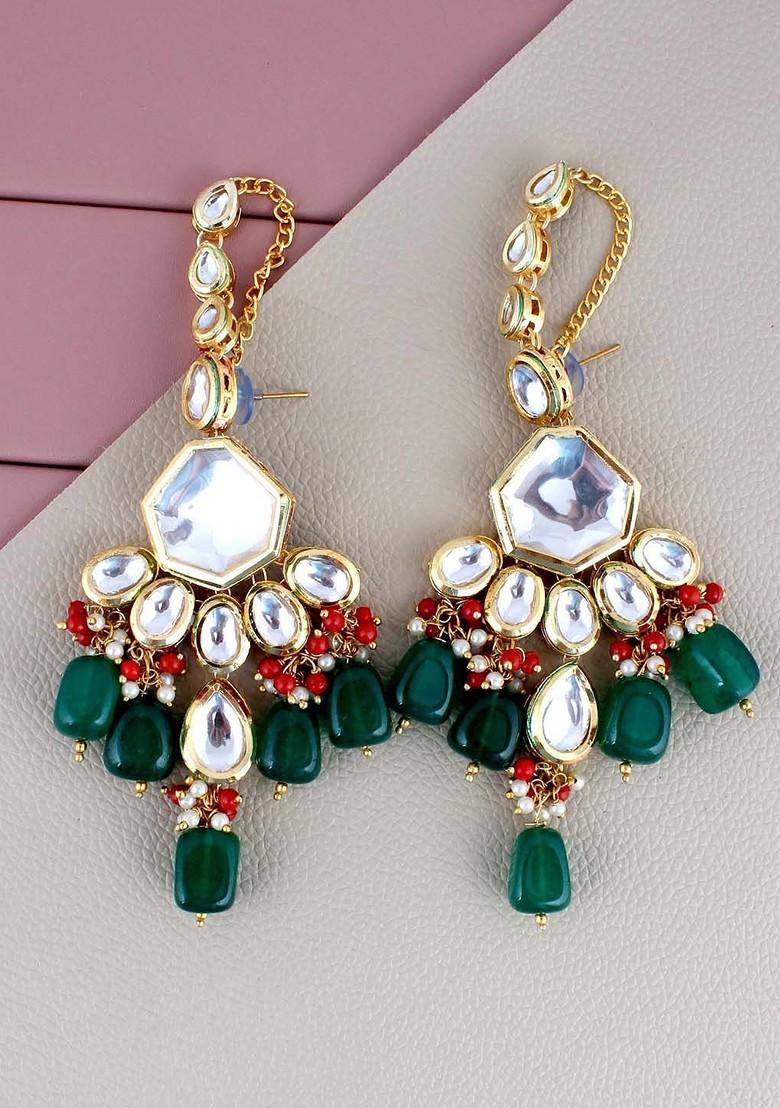 Red Kundan Gold Plated Necklace Set