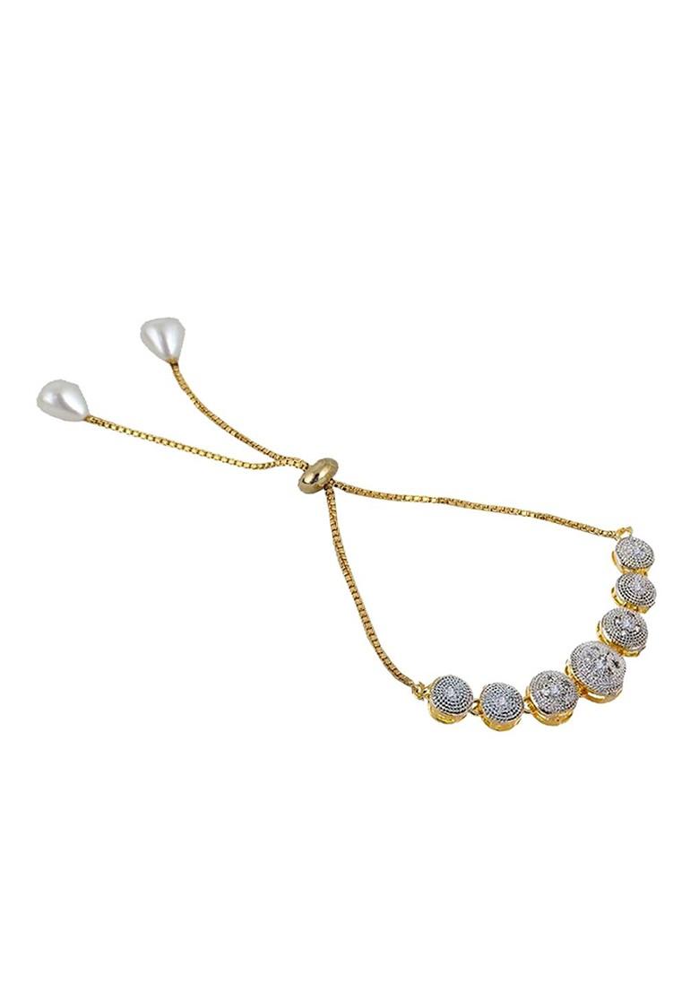 White American Diamond Gold Plated Necklace Set