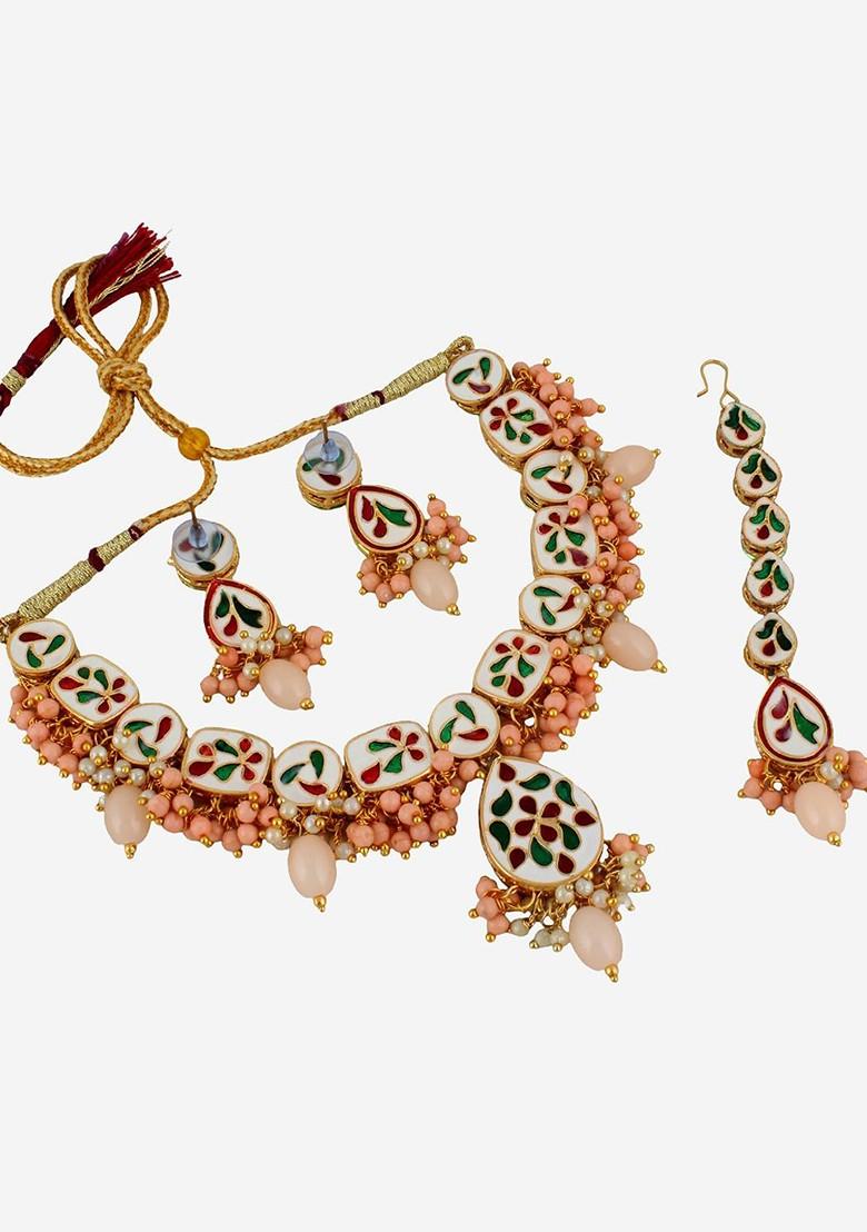 Gold Kundan Gold Plated Necklace Set