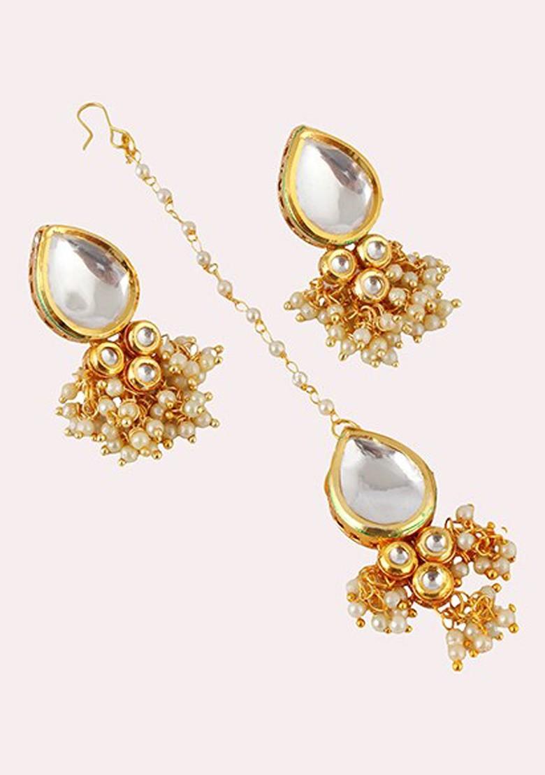 White Kundan Gold Plated Necklace Set
