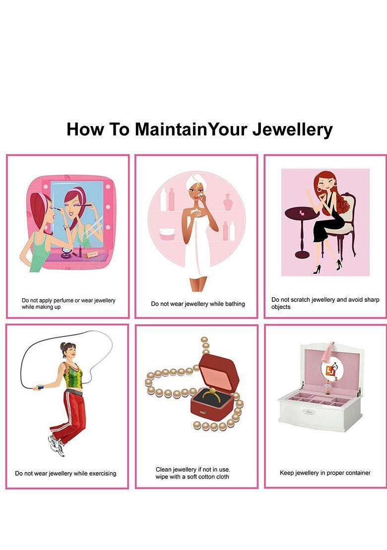 Pink American Diamond Gold Plated Necklace Set