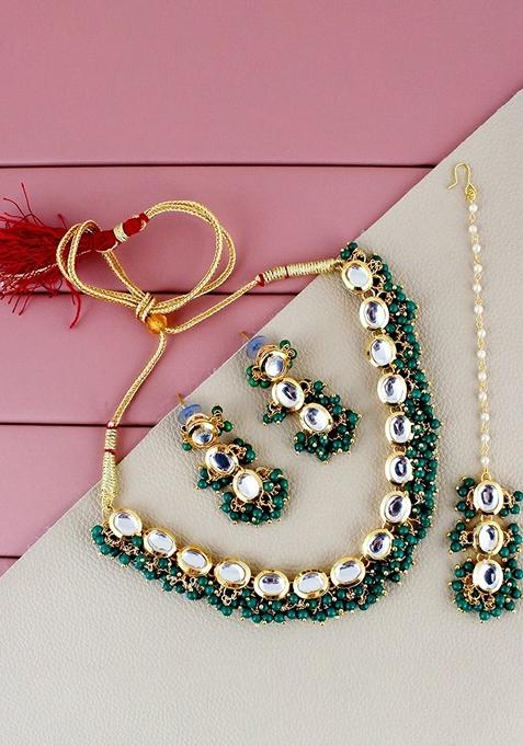 Gold Kundan Gold Plated Necklace Set