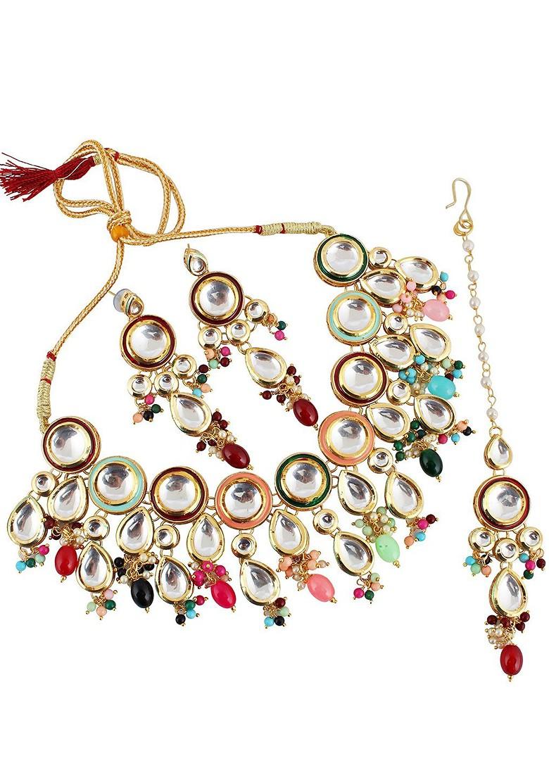 Gold Kundan Gold Plated Necklace Set