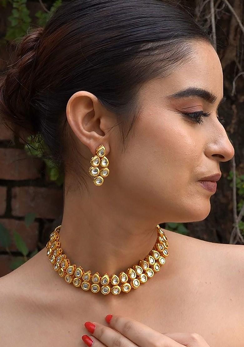 Gold Kundan Gold Plated Necklace Set
