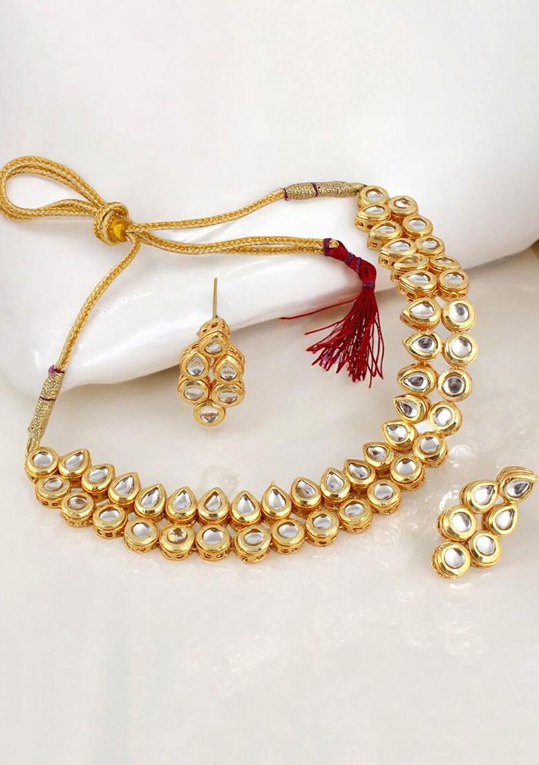 Gold Kundan Gold Plated Necklace Set