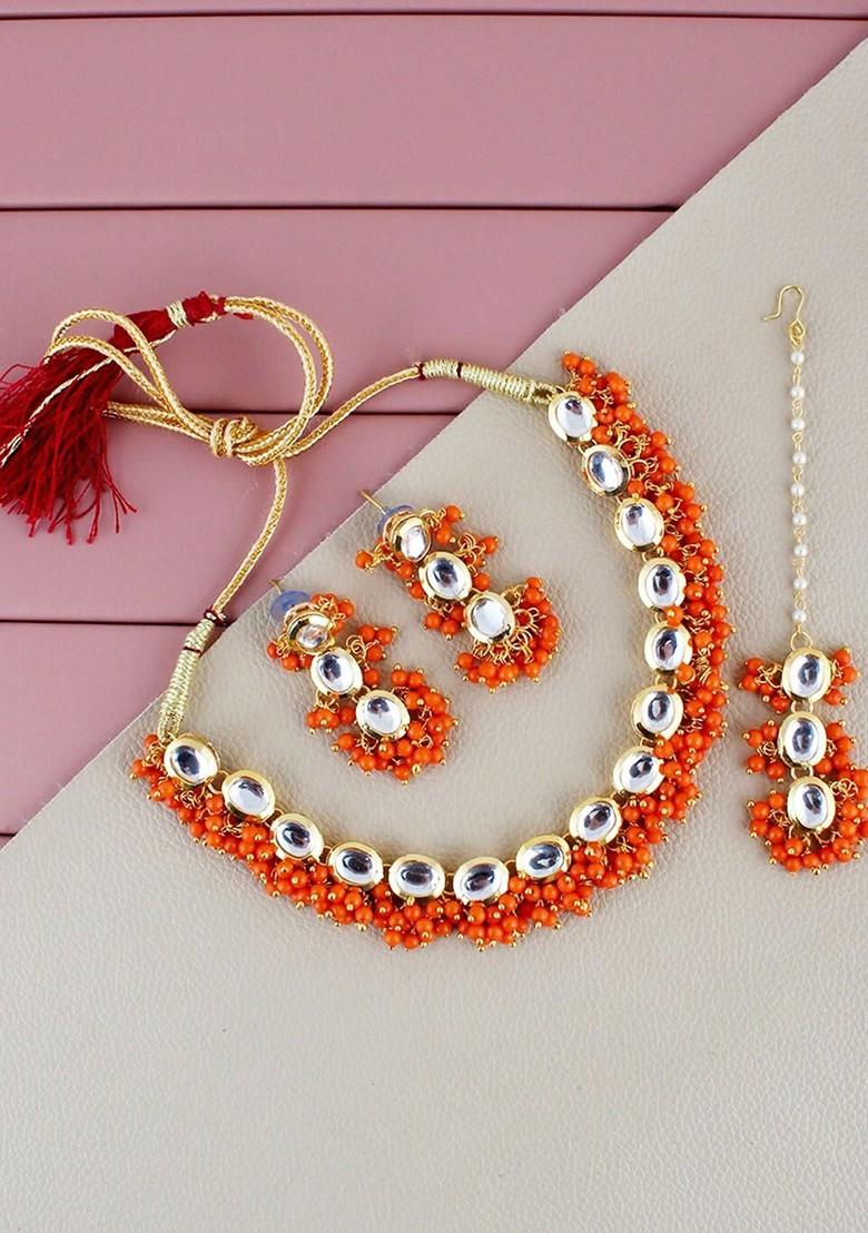Gold Kundan Gold Plated Necklace Set