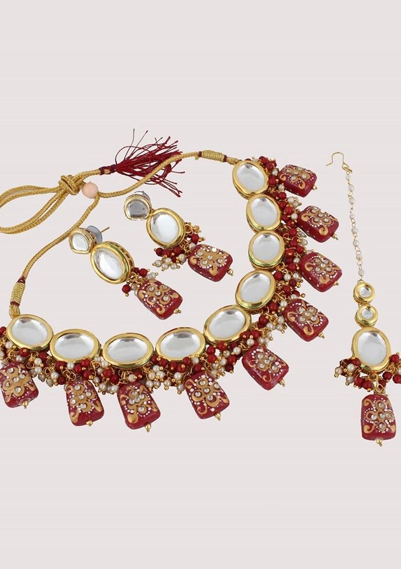Gold Kundan Gold Plated Necklace Set