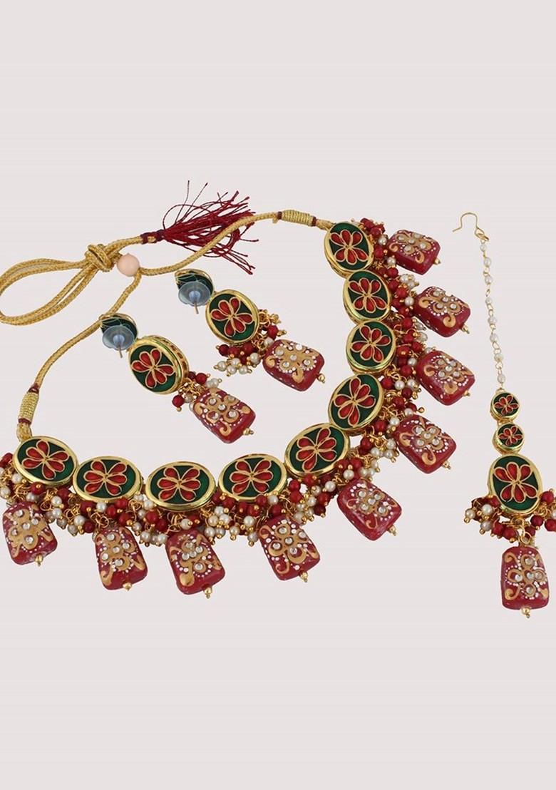 Gold Kundan Gold Plated Necklace Set