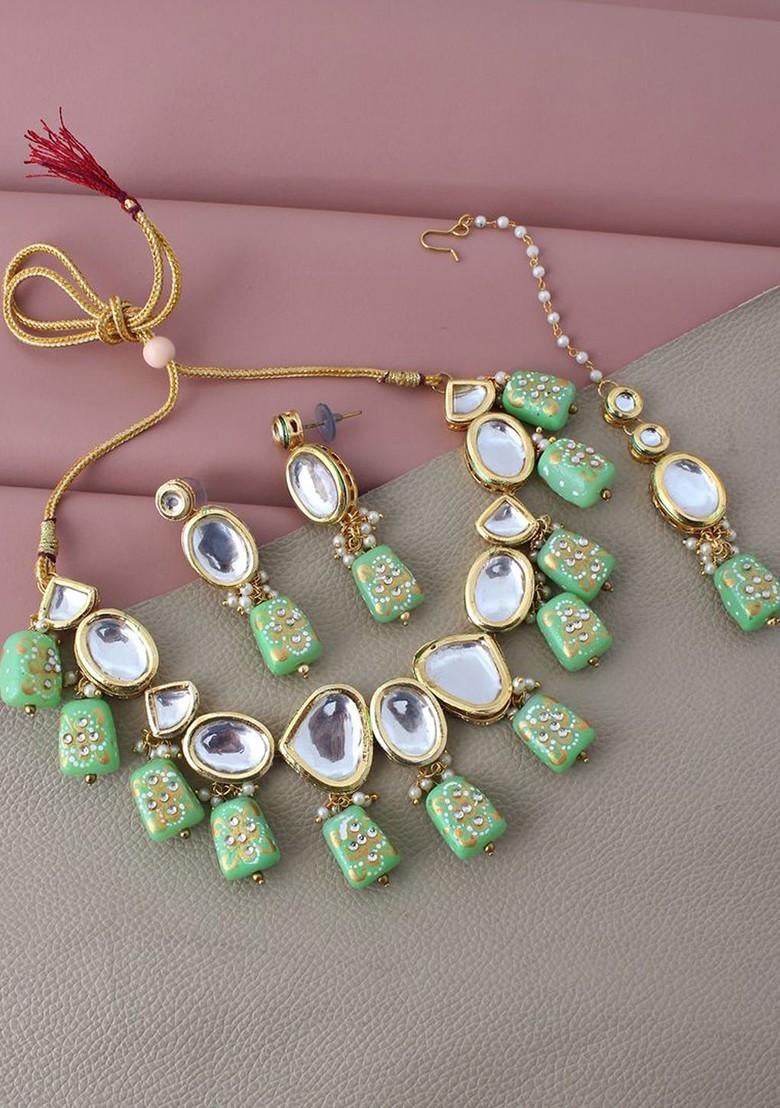 Gold Kundan Gold Plated Necklace Set