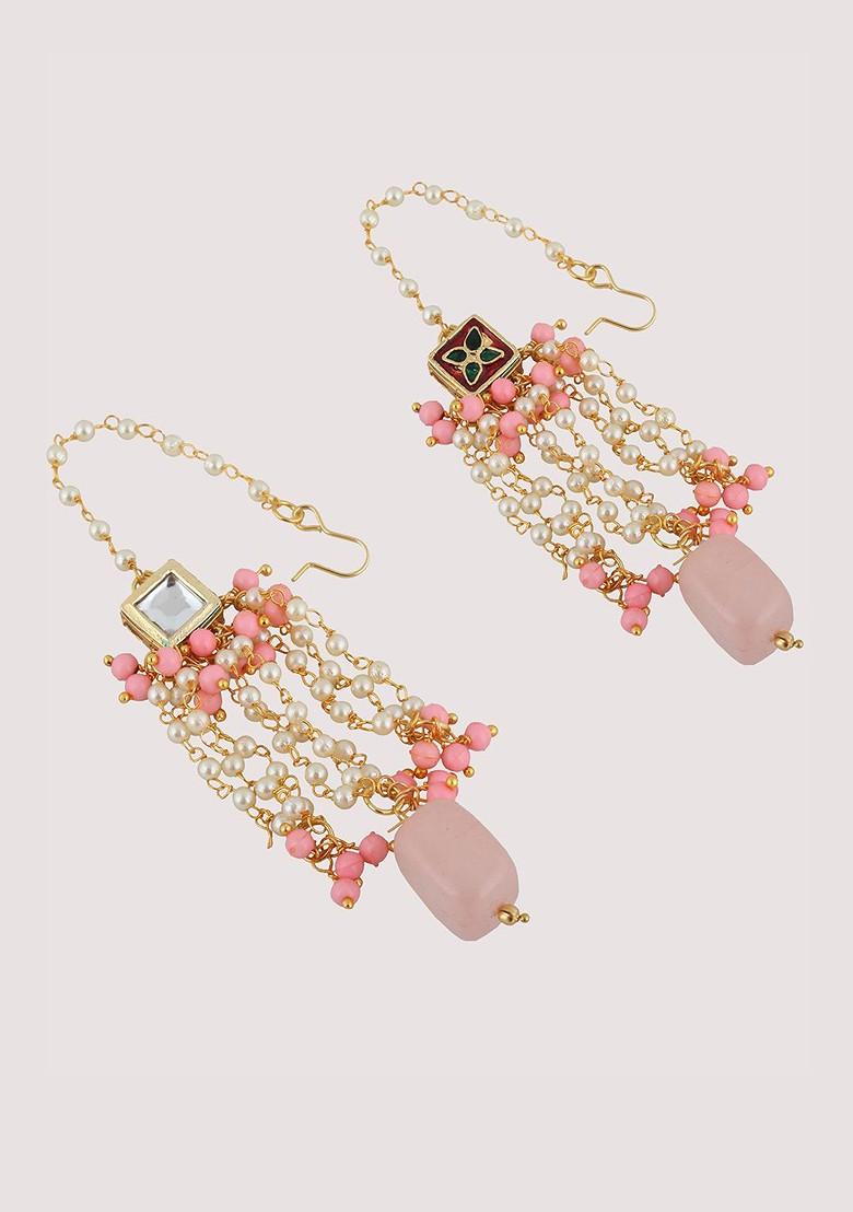 Pink Kundan Gold Plated Necklace Set