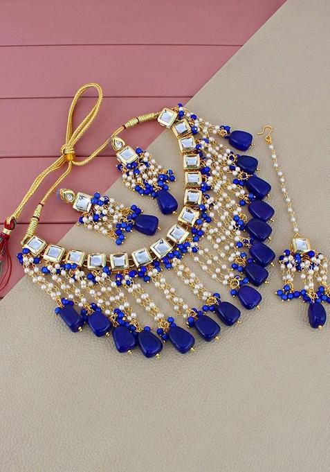 Gold Kundan Gold Plated Necklace Set