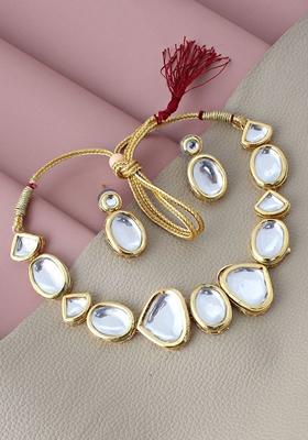 White Kundan Gold Plated Necklace Set