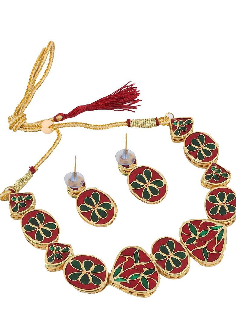 White Kundan Gold Plated Necklace Set