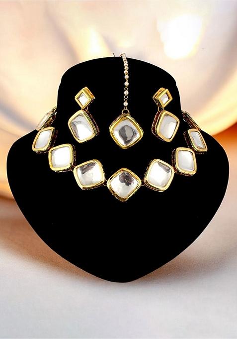Gold Kundan Gold Plated Necklace Set