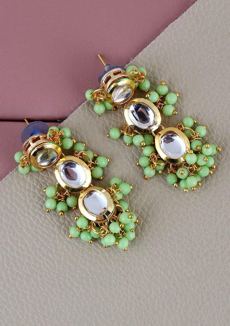 Green Kundan Gold Plated Necklace Set